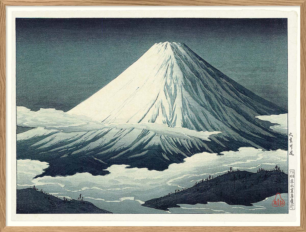 Mount Fuji Print in Oak Frame