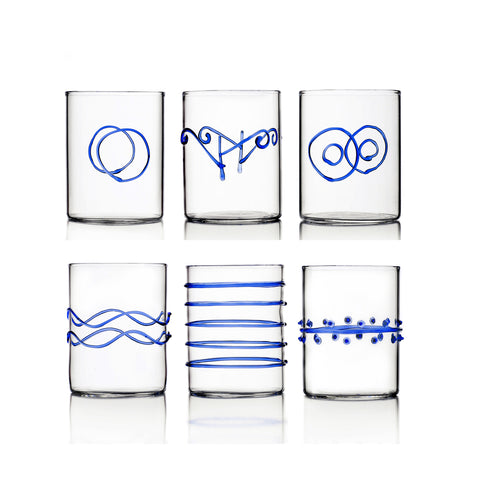 Deco Blue Glass Set