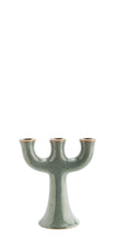 Load image into Gallery viewer, Green Stoneware Candleholder
