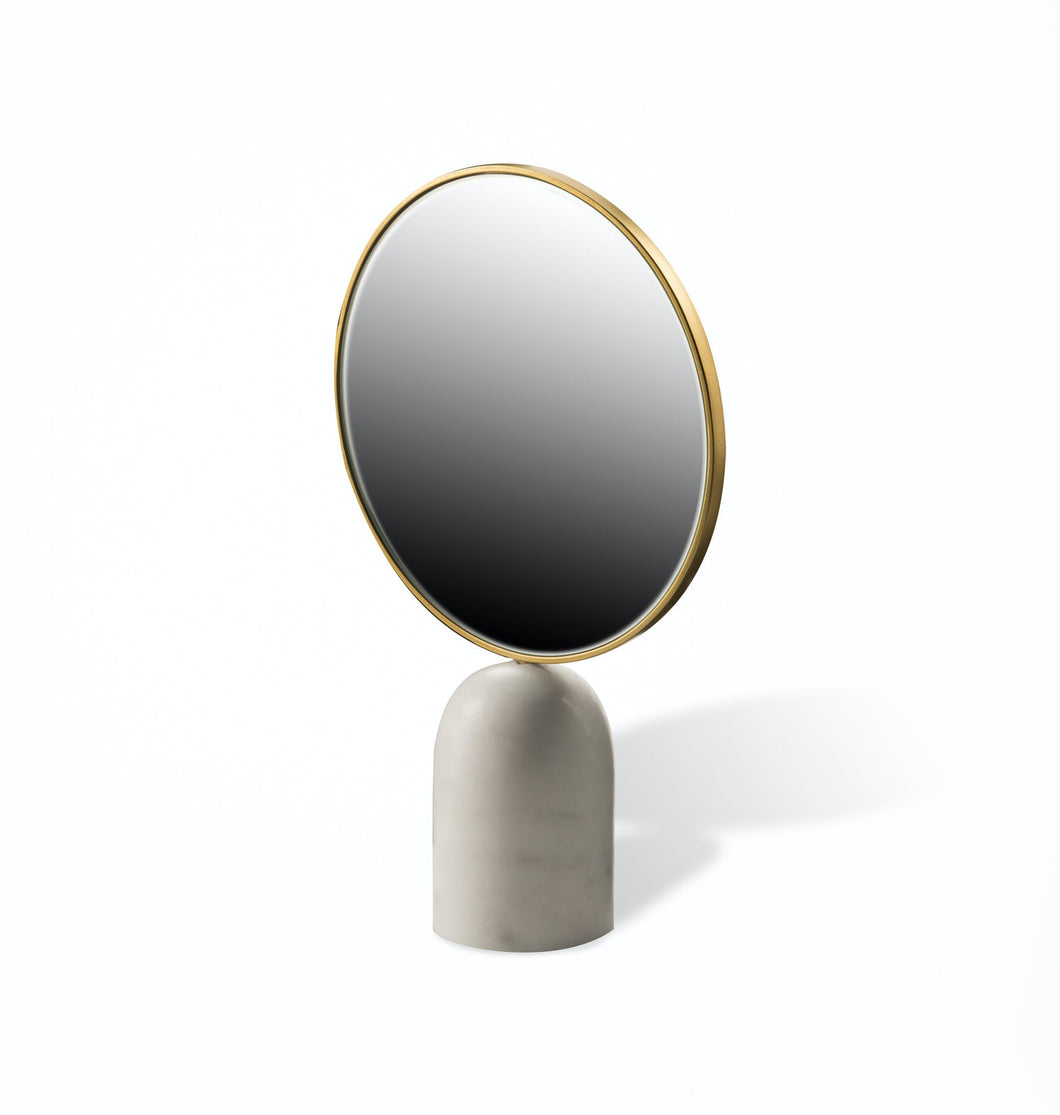 White Marble Mirror - Round