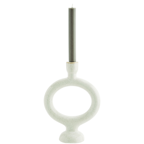White Stoneware Candleholder